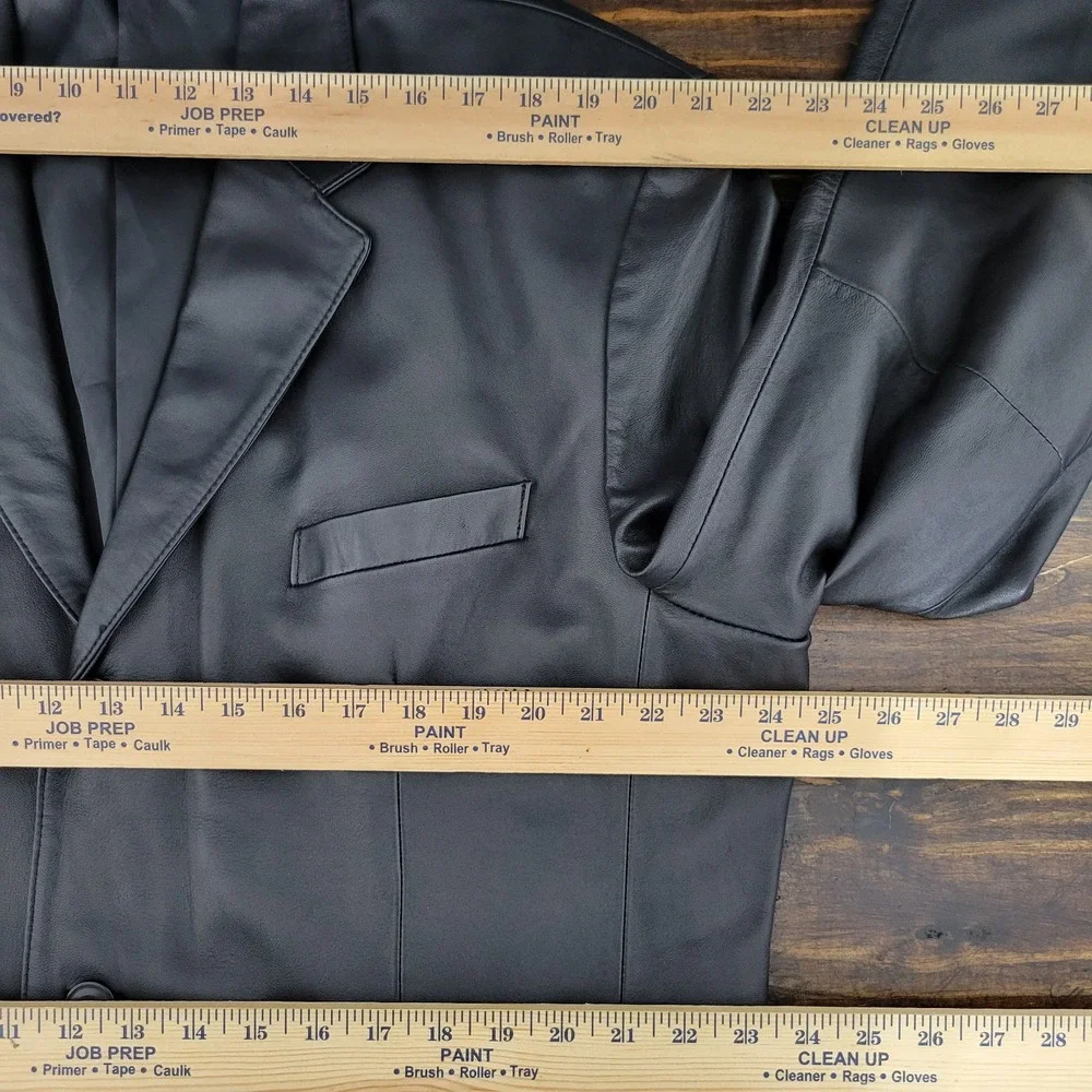 J. Ferrar Men's Three Button Leather Jacket‎ Coat Size XL BLACK